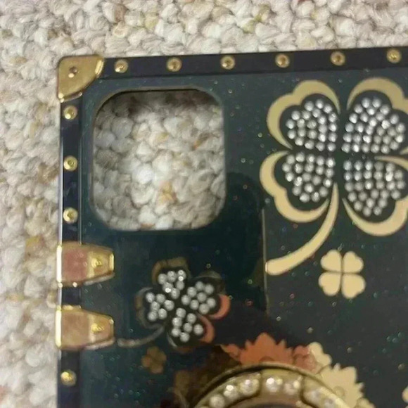 Iphone 11 6.5 Good Luck Irish Phone Case Clover Leaf Green Gold - Picture 2 of 6